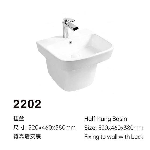 Novo produto forma irregular parede pendurada pia cerâmica pequena lavatório de mão para hotel